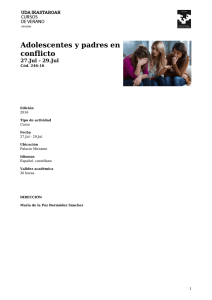 Adolescentes y padres en conflicto 27.Jul - 29.Jul Cód. 246-16