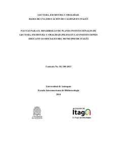 Planes institucionales de lectura, escritura y oralidad.