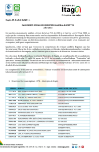 Informe general sobre el proceso de evaluación de desempeño del año 2013