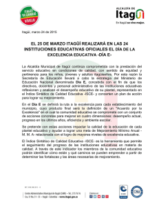 Itagüí realizará el Día de la excelencia educativa "Día E"