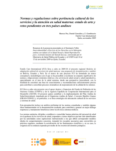 ormas y regulaciones sobre pertinencia cultural de los