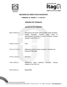 REUNIÓN DE DIRECTIVOS DOCENTES AGENDA DE TRABAJO JUEVES 28 DE FEBRERO