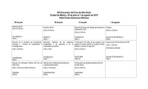 XXI Encuentro del Foro de São Paulo Hotel Fiesta Americana Reforma