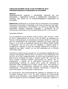 REPRESENTANTES  LEGALES  Y  REVISORES  FISCALES ... ENTIDADES  Y  NEGOCIOS  SUJETOS  A ... CIRCULAR EXTERNA 38 DE 19 DE OCTUBRE DE 2015