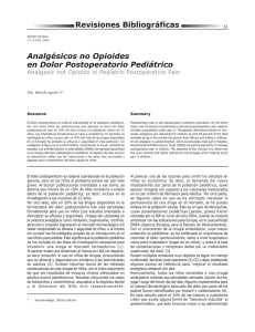 Analgésicos no Opioides en Dolor Postoperatorio Pediátrico Resumen