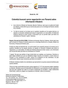 Colombia buscará cerrar negociación con Panamá sobre información tributaria