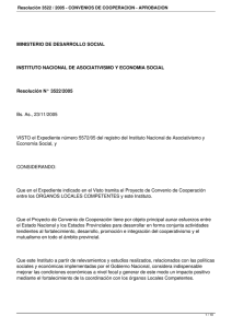 MINISTERIO DE DESARROLLO SOCIAL INSTITUTO NACIONAL DE ASOCIATIVISMO Y ECONOMIA SOCIAL