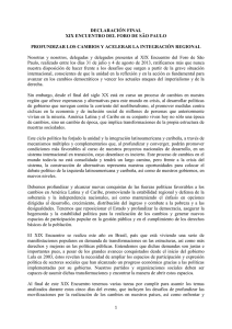 Declaración final – São Paulo – 2013