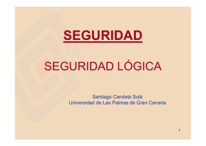 SEGURIDAD SEGURIDAD LÓGICA Santiago Candela Solá Universidad de Las Palmas de Gran Canaria