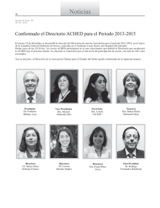 Noticias Conformado el Directorio ACHED para el Periodo 2013-2015