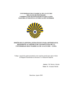 UNEFA 1 TG DE  GERENCIA DE EDUCACION SUPERIOR 4 Bernice Alem&aacute;n DISE&Ntilde;O DE UN SISTEMA ESTRATEGICO PARA OPTIMIZAR EL ...