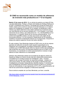El CNIO es reconocido como un modelo de referencia