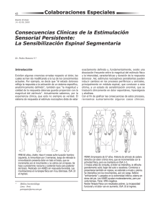 Consecuencias Clínicas de la Estimulación Sensorial Persistente: La Sensibilización Espinal Segmentaria Colaboraciones Especiales