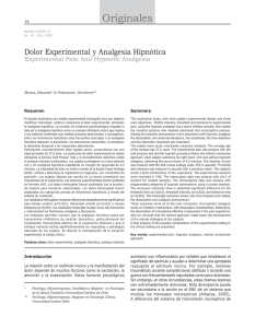 Dolor Experimental y Analgesia Hipnótica Experimental Pain And Hypnotic Analgesia Resumen Summary