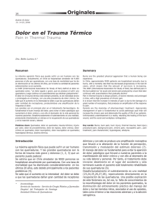 Originales Dolor en el Trauma Térmico Pain in Thermal Trauma Resumen