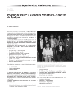 Unidad de Dolor y Cuidados Paliativos, Hospital de Iquique Experiencias Nacionales