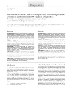 Prevalencia de Dolor Crónico Neuropático en Pacientes Quemados.