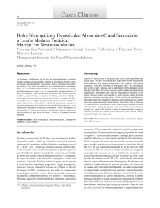 Dolor Neuropático y Espasticidad Abdomino-Crural Secundario a Lesión Medular Torácica.