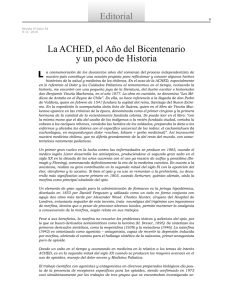 Editorial La ACHED, el Año del Bicentenario y un poco de Historia L