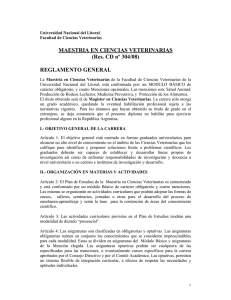 MAESTRIA EN CIENCIAS VETERINARIAS (Res. CD nº 304/08) REGLAMENTO GENERAL