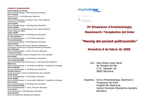XV Simpòsium d’Anestesiologia, Reanimació i Terapèutica del Dolor .