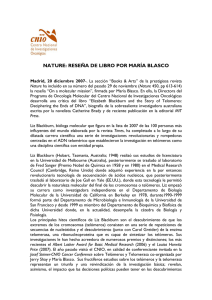 NATURE: RESEÑA DE LIBRO POR MARÍA BLASCO