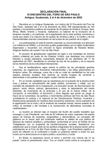 Declaración final – Antígua – 2002