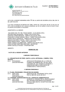 Acta de la Junta de Govern Local núm. 11 de 19 de juny de 2014