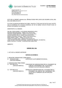 Acta de la Junta de Govern Local núm. 4 del 6 de març de 2014
