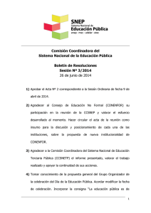 BOLETÍN DE RESOLUCIONES SESIÓN Nº 3 26 06 2014