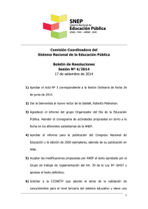 BOLETÍN DE RESOLUCIONES SESIÓN Nº 4 17 09 2014