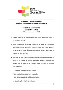 BOLETÍN DE RESOLUCIONES SESIÓN Nº 5 19 11 2015