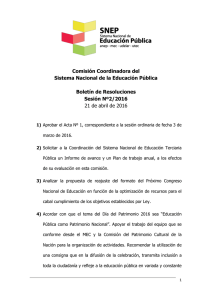 BOLETÍN DE RESOLUCIONES SESIÓN Nº 2 21 4 2016