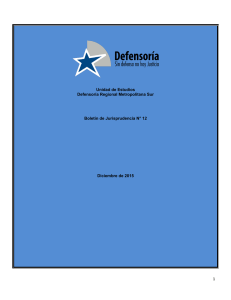 Unidad de Estudios Defensor&iacute;a Regional Metropolitana Sur Bolet&iacute;n de Jurisprudencia N&deg; 12