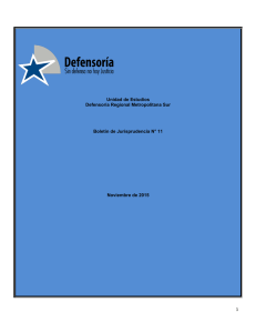 Unidad de Estudios Defensor&iacute;a Regional Metropolitana Sur Bolet&iacute;n de Jurisprudencia N&deg; 11