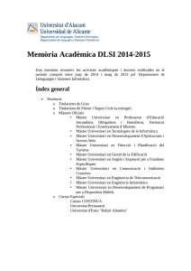 Memòria Acadèmica DLSI 2014-2015