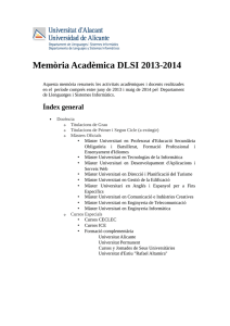 Memòria Acadèmica DLSI 2013-2014