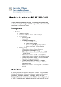 Memòria Acadèmica DLSI 2010-2011