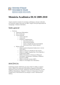 Memòria Acadèmica DLSI 2009-2010