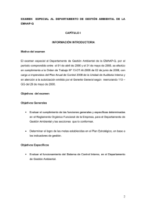 EXAMEN ESPECIAL AL DEPARTAMENTO DE GESTIÓN AMBIENTAL DE LA EMAAP-Q (30-01-2009)