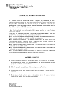 Carta del Voluntariat de Catalunya, 1996