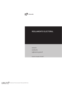 REGLAMENTO ELECTORAL sumario: resolución reglamento general