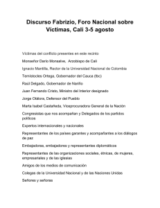 Discurso Fabrizio Hochschild, Foro Nacional sobre Víctimas, Cali 3, 4 y 5 de agosto 2014