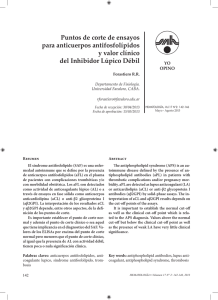 Puntos de corte de ensayos para anticuerpos antifosfolípidos y valor clínico