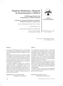 Displasia Multilinaje y Mutación de Nucleofosmina 1 (NPM-1) Multilineage dysplasia and