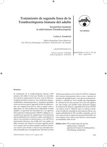 Tratamiento de segunda línea de la Trombocitopenia Inmune del adulto Second-line treatment