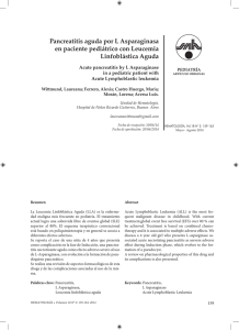 Pancreatitis aguda por L Asparaginasa en paciente pediátrico con Leucemia Linfoblástica Aguda
