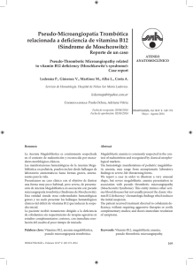 Pseudo-Microangiopatía Trombótica relacionada a deficiencia de vitamina B12 (Síndrome de Moschcowitz):