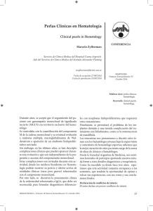 Perlas Clínicas en Hematología Clinical pearls in Hematology CONFERENCIA Marcelo Zylberman