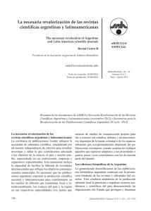 La necesaria revalorización de las revistas científicas argentinas y latinoamericanas